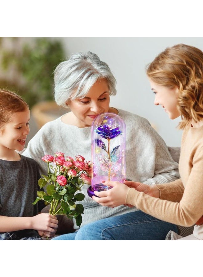 A luminous rose inside a glass dome, a luxurious romantic gift with an elegant base. - Image 3